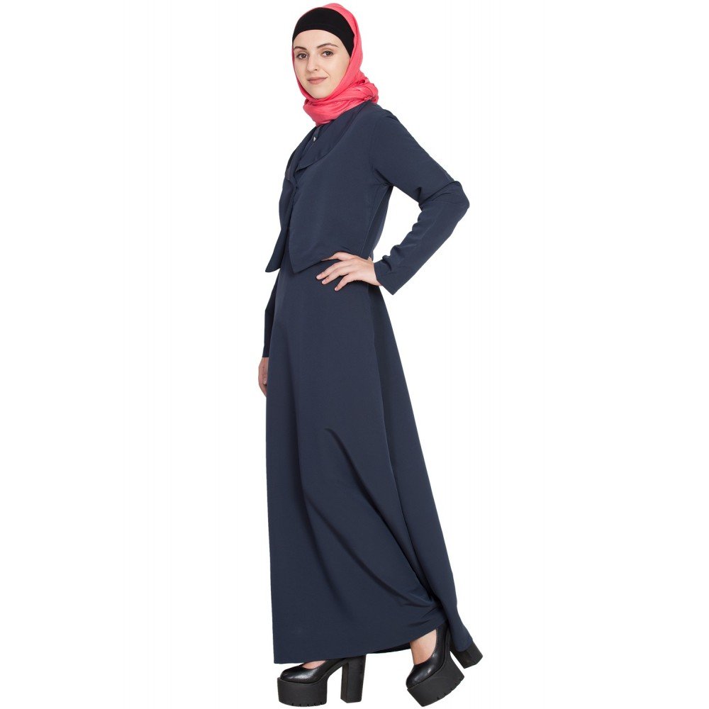 Jacket Front Open Casual Abaya - Image 3